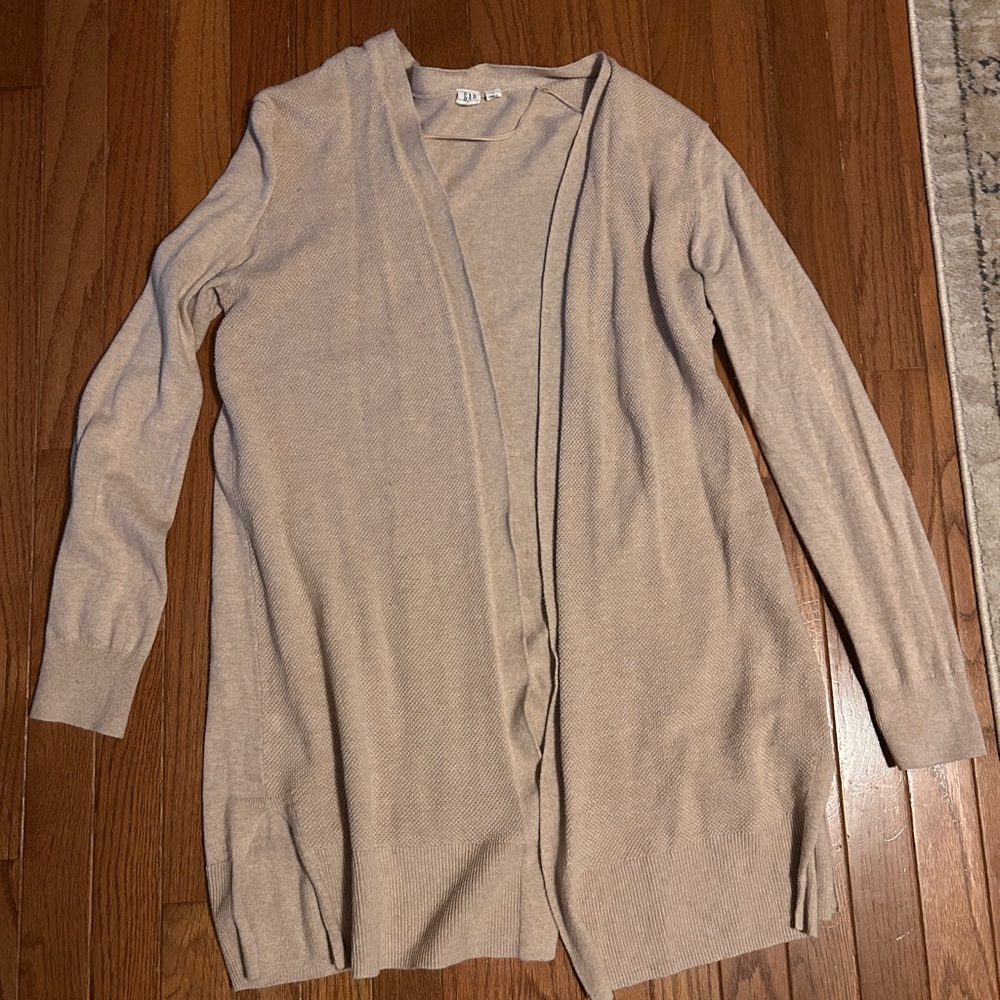 GAP Women's Light Tan Open Front Cardigan